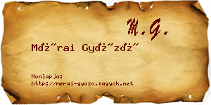 Mérai Győző névjegykártya
